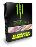 eCover Monsters 10 Premium Header Pack Template with Resale Rights