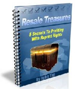 eCover representing 5 SECRETS TO PROFITING WITH REPRINT RIGHTS eBooks & Reports with Resell Rights