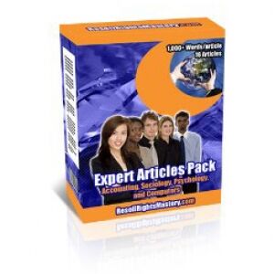 eCover representing Expert Articles Pack  with Private Label Rights