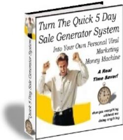 eCover representing Turn The Quick 5 Day Sale Generator System  with Master Resell Rights