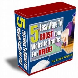 eCover representing 5 Easy Ways To Boost Your Website Traffic For Free  with Personal Use Rights