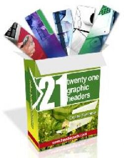 eCover representing 21 Graphic Headers Package  with Master Resell Rights