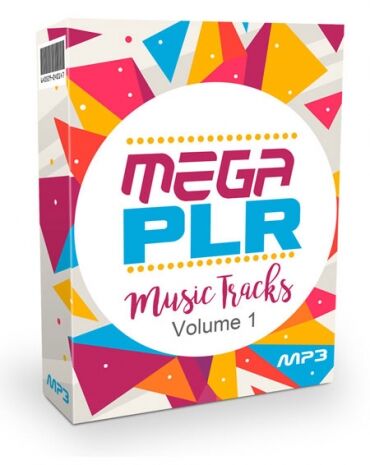 eCover representing Mega PLR Music Tracks V1 Audio & Music with Private Label Rights