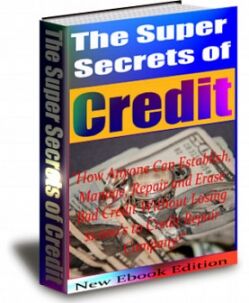 eCover representing The Super Secrets Of Credit eBooks & Reports with Private Label Rights