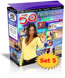eCover representing 50 Professional Biz Header Templates : Set 5  with Private Label Rights