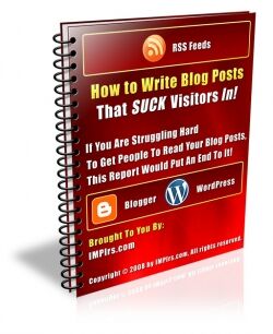 eCover representing How to Write Blog Posts That SUCK Visitors In! eBooks & Reports with Master Resell Rights