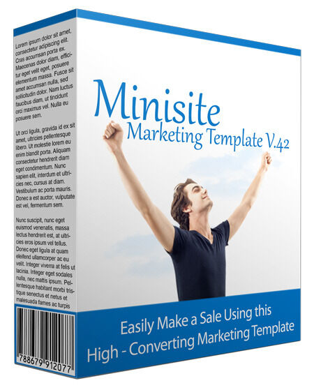 eCover representing Minisite Marketing Template V42  with Private Label Rights