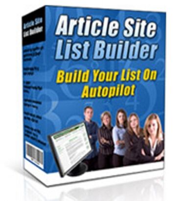 eCover representing Article Site List Builder  with Resell Rights