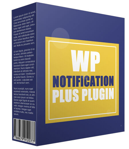 eCover representing WP Notification Plus eBooks & Reports with Master Resell Rights