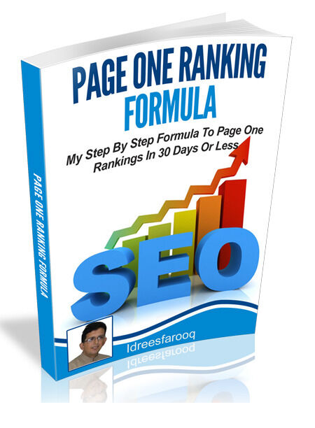 eCover representing Page One Ranking Formula eBooks & Reports with Private Label Rights