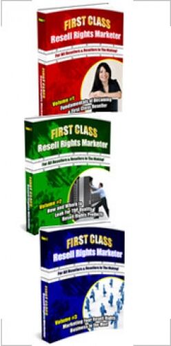 eCover representing First Class Resell Rights Marketer : Triple Pack eBooks & Reports with Master Resell Rights