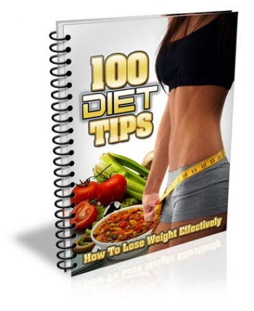 eCover representing 100 Diet Tips eBooks & Reports with Master Resell Rights