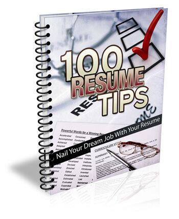 eCover representing 100 Resume Tips eBooks & Reports with Master Resell Rights