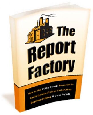 eCover representing The Report Factory eBooks & Reports with Master Resell Rights