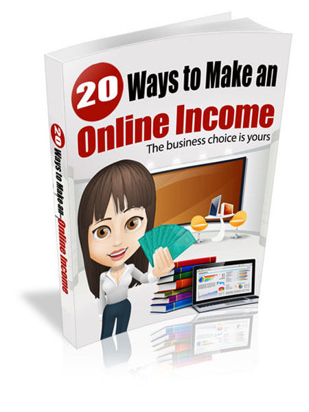 eCover representing 20 Ways To Make An Online Income eBooks & Reports with Master Resell Rights